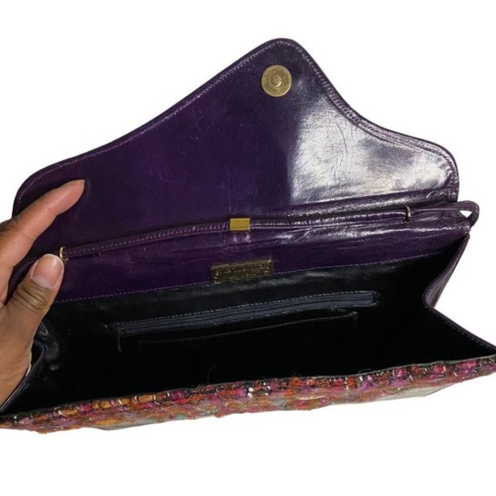 Stuart Weitzman Vintage Plum Tweed Handbag - Picture 4 of 5